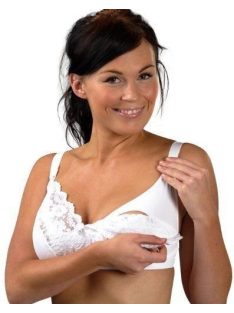   Carriwell Mikrofíber csipkés szoptatós melltartó VII - fehér