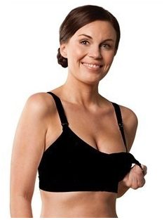   Carriwell Varrásnélküli betétes szoptatós melltartó XL - fekete