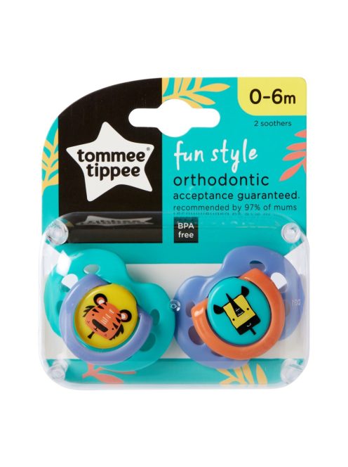 Tommee Tippee Fun játszócumi 0-6 hó 2 db M