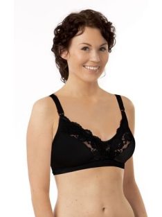   Carriwell Mikrofíber csipkés szoptatós melltartó V - fekete