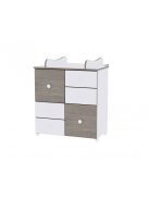 Lorelli Cupboard pelenkázó komód - White & Coffee / Fehér & Kávé