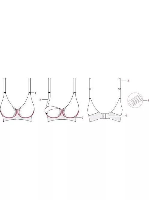 Carriwell Varrásnélküli gélmerevítős szoptatós melltartó XL- szürke pink pöttyös