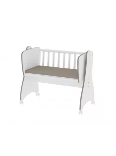   Lorelli First Dreams ringatható bölcső 105x55 - White & Coffee / Fehér & Kávé