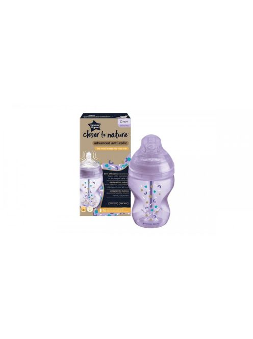 Tommee Tippee Közelebb a természeteshez BPA-mentes cumisüveg 260ml színes kék