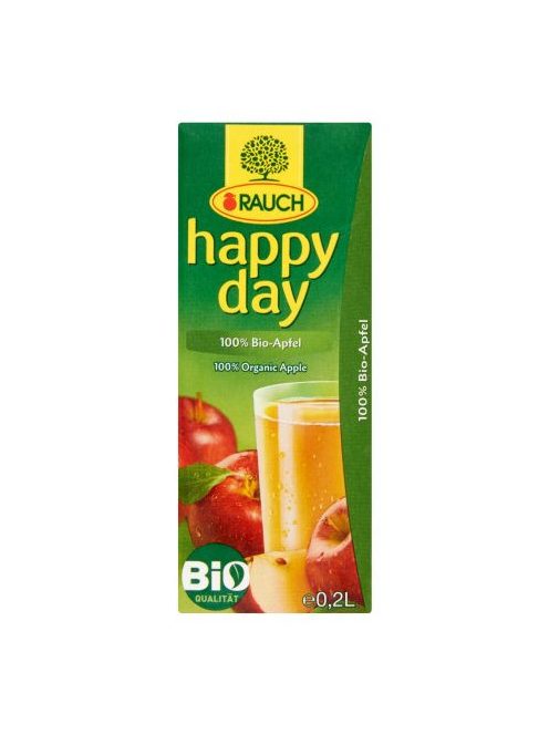 Happy Day 100% Bio almalé szívószálas 0,2L