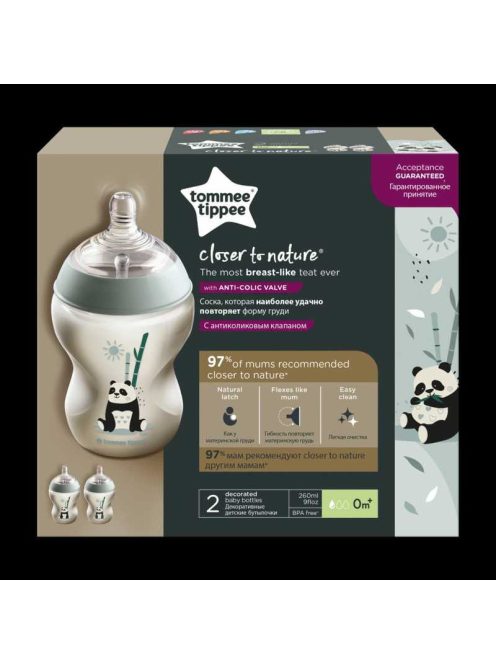 Tommee Tippee CTN cumisüveg 2x260 ml Pip panda M