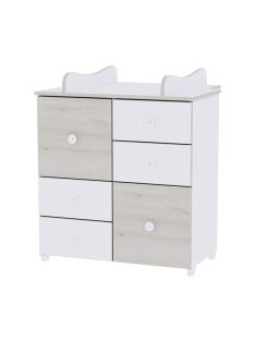   Lorelli Cupboard pelenkázó komód - White & Light Oak / Fehér & Világos Tölgy