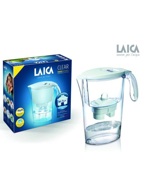 LAICA Clear Line fehér vízszűrő kancsó (1 Bi-Flux univerzális szűrőbetéttel)