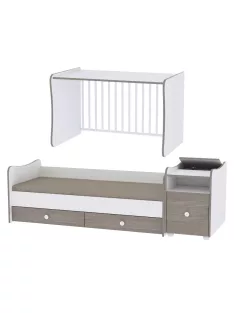   Lorelli Trend PLUS kombi ágy 70x165 - White & Vintage Gray / Fehér & Vintage Szürke