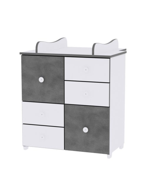 Lorelli Cupboard pelenkázó komód - White & Vintage Grey / Fehér & Vintage Szürke