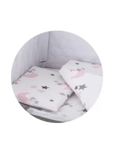 Chipolino ágynemű Close To Me kiságyhoz - White Pink Moon