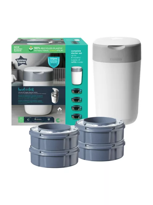 Tommee Tippee Sangenic TEC ajándék pelenkacsomagoló vödör + utántöltő citrus 4 db M