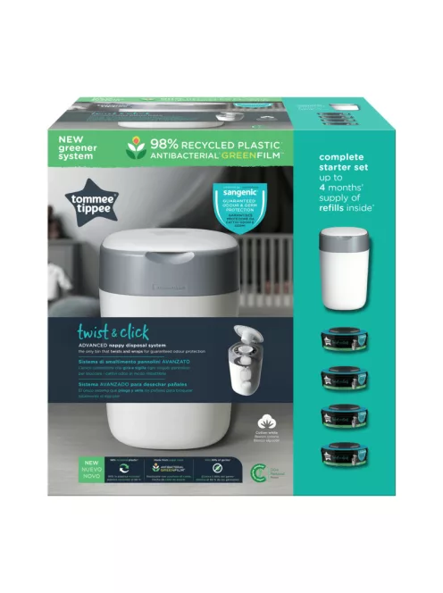Tommee Tippee Sangenic TEC ajándék pelenkacsomagoló vödör + utántöltő citrus 4 db M