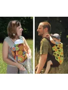 NANDU Bébi Mei Tai hordozó - Macis szürke pánttal
