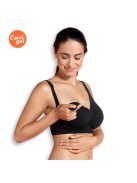 Carriwell Gélmerevítős betétes szoptatós melltartó L - fekete