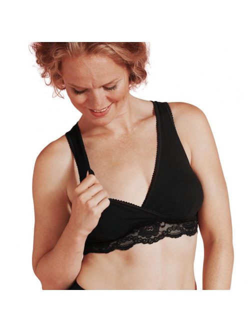 Carriwell Csipkés szoptatós melltartó organikus L -  fekete