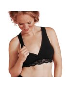 Carriwell Csipkés szoptatós melltartó organikus XL - fekete