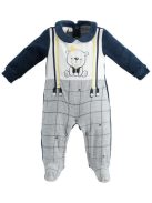 iDO Rugdalózó plüss kék nadrágtartós 6M