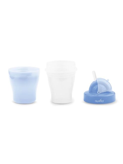 Nuvita dupla falú szívószálas itatópohár - blue - 1436