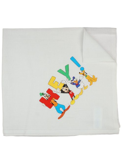 Asti Disney Mickey és barátai textil tetra pelenka 70x70cm - fehér