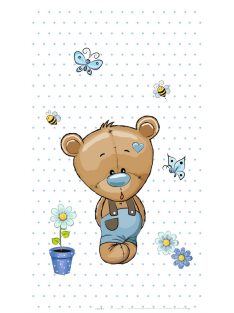   Best4Baby Maci kisfiú kék pöttyös fényáteresztő, muszlin babafüggöny - BOMBA ÁR!