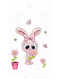   Best4Baby Nyuszi kislány pöttyös fényáteresztő, muszlin babafüggöny - BOMBA ÁR!