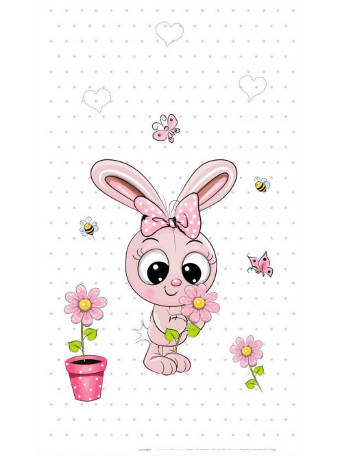 Best4Baby Nyuszi kislány pöttyös dekor babafüggöny - BOMBA ÁR!