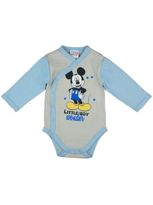 Asti Disney Mickey hosszú ujjú baba body melír/k.kék 68