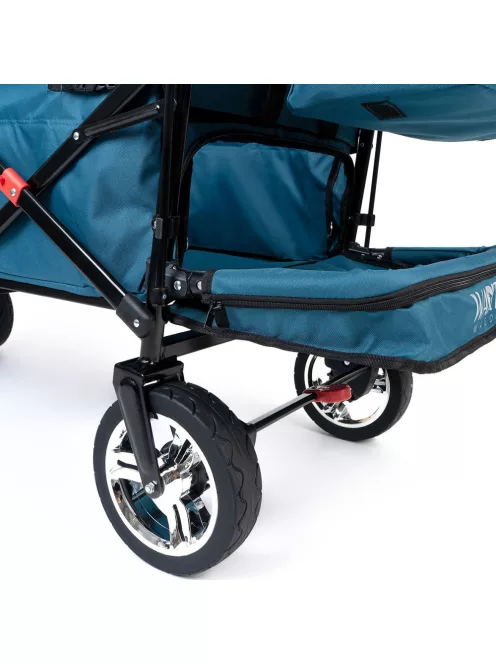 Wapiti Wagon 2 személyes strandkocsi kosárral és kihajtható lábtérrel - sötét türkiz