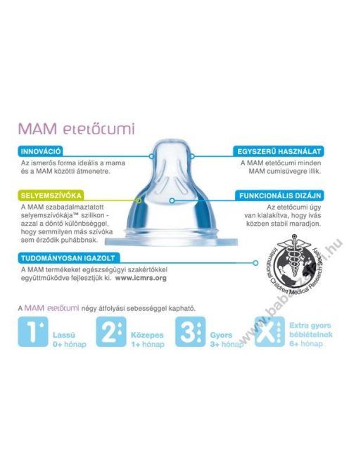 MAM etetőcumi 4+ hónap (csepegésmentes) 333408