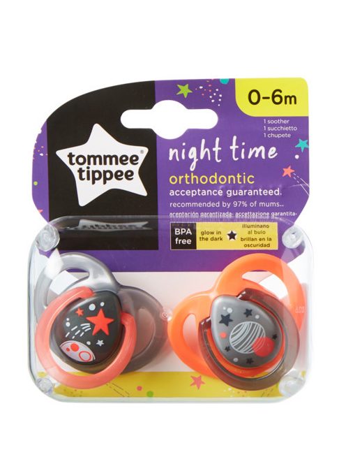 Tommee Tippee Night játszócumi 0-6hó (2db)