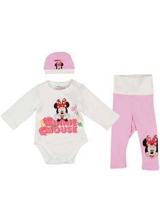   Asti 3 részes baba kislány szett Minnie virágos mintával, fehér 068