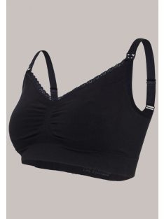   Carriwell Organikus pamut Varrásnélküli betétes szoptatós melltartó M - fekete