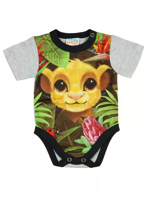 Asti Rövid ujjú baba body Oroszlánkirály teljes mintával melír 68