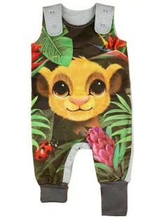   Asti Baba pamut kertésznadrág Oroszlánkirály mintával 2:1-ben méret melír 68