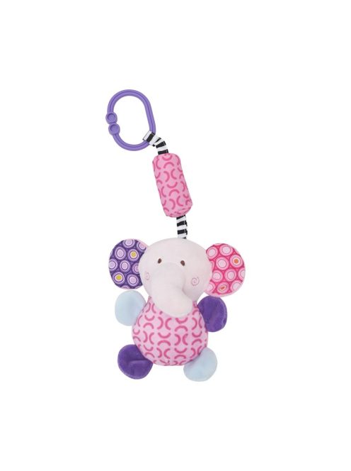 Lorelli Toys Campanula plüss babakocsi játék - pink elefánt