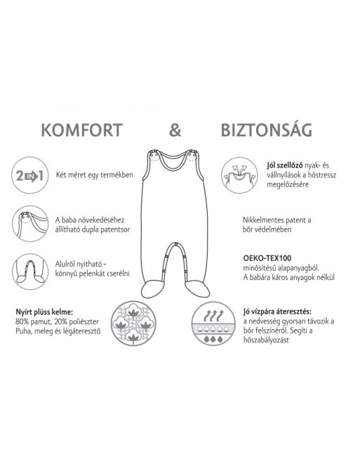 Kenguru Gold Plüss ujjatlan rugdalózó mogyoró Róka 56