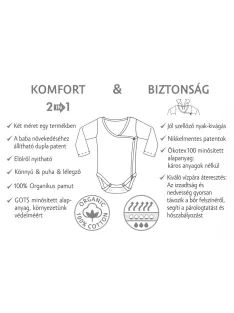 Kenguru Gold Kimonó csecsemő body mogyoró Róka 50-56