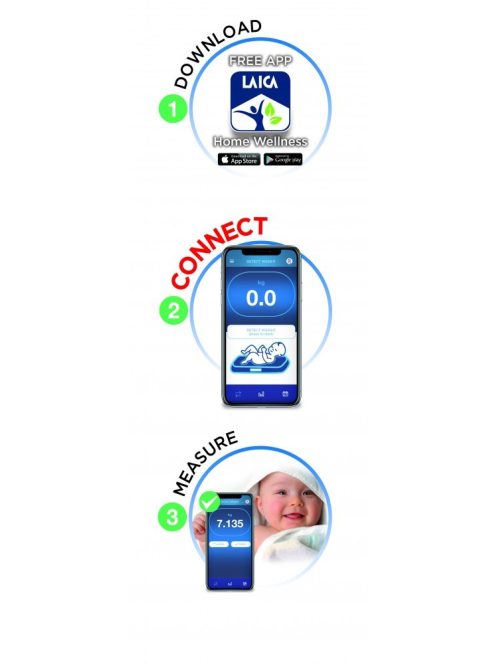 Laica okos, elektronikus baby mérleg, 20 kg / 5 g