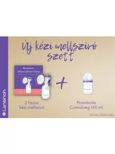   Lansinoh 2 fázisú kézi mellszívó +160 ml-es cumisüveg szett