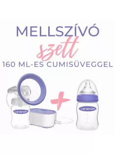   Lansinoh 2 fázisú kompakt elektromos mellszívó + 160 ml cumisüveggel és mintacsomaggal