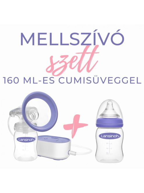 Lansinoh 2 fázisú kompakt elektromos mellszívó + 160 ml cumisüveggel és mintacsomaggal