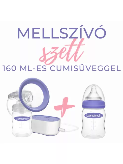 Lansinoh 2 fázisú kompakt elektromos mellszívó + 160 ml cumisüveggel és mintacsomaggal