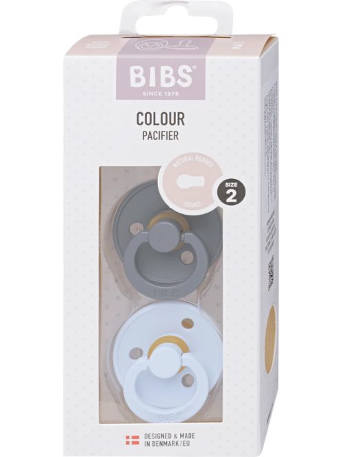 BIBS Colour 2 db-os cumi, (Grafit/Pasztellkék), 6-18 hó