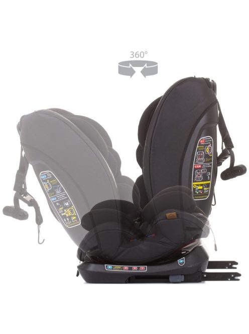 Chipolino Techno 360° isofix autósülés 0-36kg - Ebony 