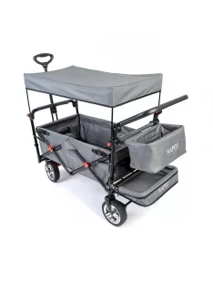   Wapiti Wagon 2 személyes strandkocsi kosárral és kihajtható lábtérrel - szürke