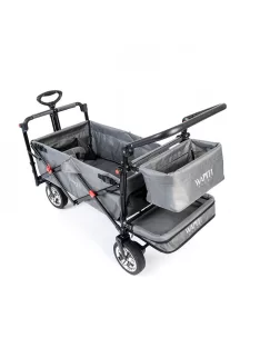   Wapiti Wagon 2 személyes strandkocsi kosárral és kihajtható lábtérrel - szürke