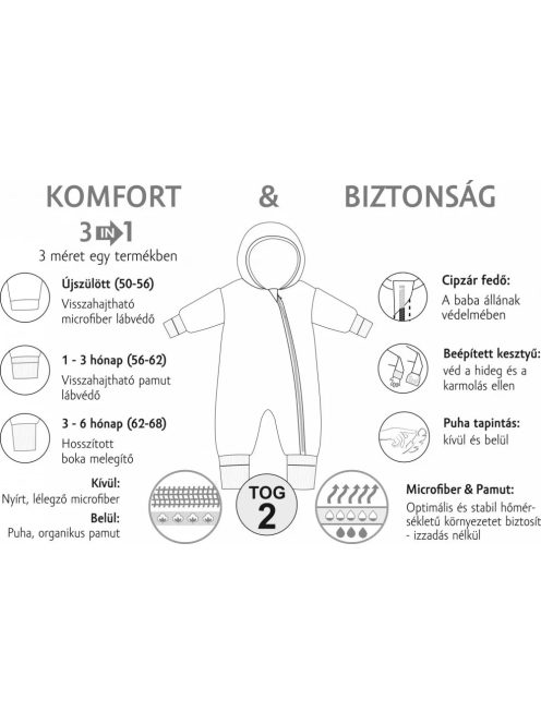 Kenguru Gold Baba Overál Microfiber + pamut, (Tog 2), 3-6 hó