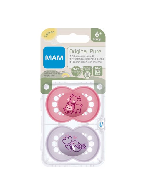 MAM PURE Original szilikon DUPLA cumi 6+ hónap