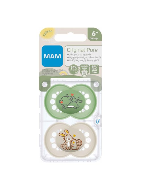 MAM PURE Original szilikon DUPLA cumi 6+ hónap